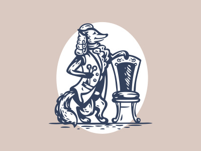 barber animal barber chair character fox illustration scissors vector