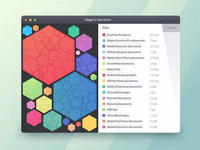 Disk Inventory desktop disk files hard drive interface inventory listing software ui uiux