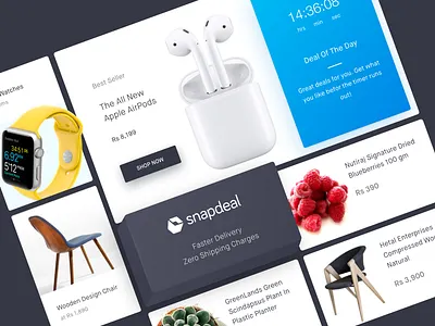 Home Page Widgets ecommerce maison neau marketplace material design shopping timer ui unbox website widgets