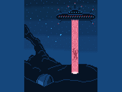 Brads Abduction abduction alien aliens camping flyingsaucer illustration ipadpro moab pixaki pixel pixelart utah