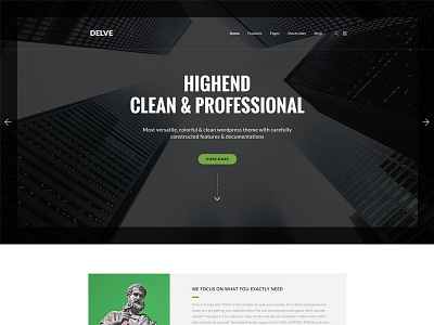 Delve Slider Design agency business corporate delve landing minimal slider