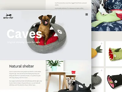 BITE my PET animal cat design dog page pet product webdesign website