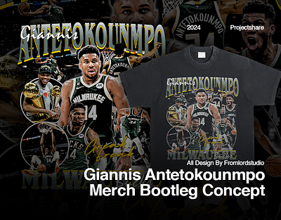 Giannis Tshirt Merch Concept Design basketball bootleg design clothing giannis antentokounmpo graphic design merch nba product tshirt