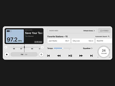 FM Radio Player app apple design fm radio player font google graphic design ios iphone mobile music app music player nothing product design radio radio concept app radio player sfpro ui visual design