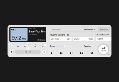FM Radio Player app apple design fm radio player font google graphic design ios iphone mobile music app music player nothing product design radio radio concept app radio player sfpro ui visual design