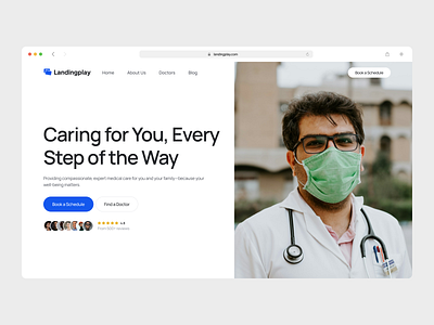 Healthcare Website Hero Section Design branding design doctor health healthcare landing page medical ui ui design uiux ux web design