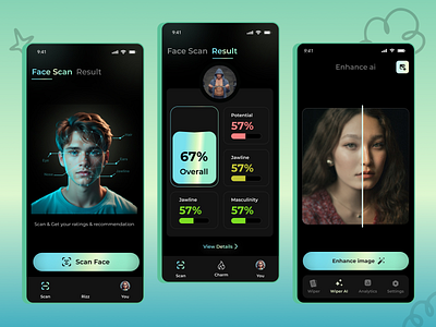 🔍 AI-Powered Face Scan & Enhancement App UI ai app enhance image