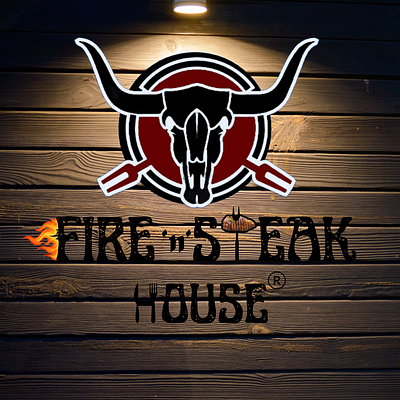 FirenSteak House Logo Design design studio 786 designstudio food branding graphic design logo logo design premium branding restaurant logo steakhouse branding ui