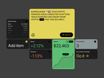 brutal cards app blockchain brutal cards clean crypto dark design fintech illustration minimal mobile ui ux yellow