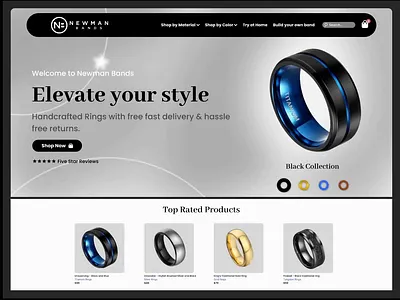 Landing page UI design concept for a Men's jewellery Brand. animation motion graphics ui