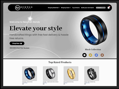 Landing page UI design concept for a Men's jewellery Brand. animation motion graphics ui