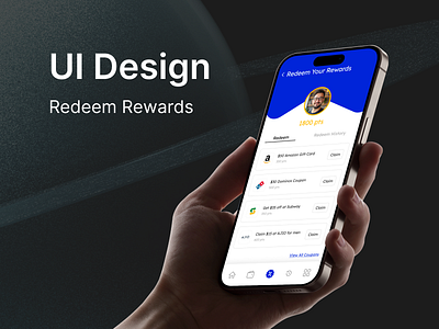 UI Design - Redeem Rewards App Screen app design design figma ui uidesign uiux ux