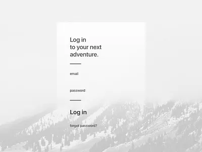Day 21 - Login screen android black and white bnw ios login minimal password travel typography ui ux