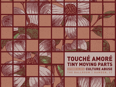 Touche Amore - Silkscreen Poster abstract culture abuse flower gigposter poster show poster silkscreen tiny moving parts touche amore vintage