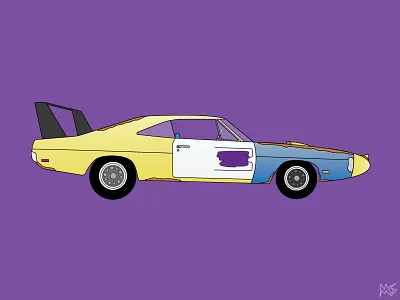 1969 Dodge Daytona Joe Dirt Edition auto classic daytona dodge illustration joedirt muscle retro stroke usa vector vintage