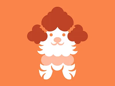 Curly Pup cute illustration poodle puppy simple vector