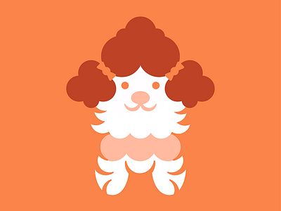 Curly Pup cute illustration poodle puppy simple vector