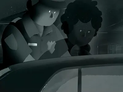 Arrested animation illustration styleframe