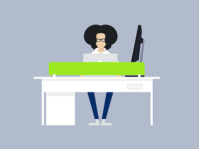 Workspace apple caricature designer illustration mac minimal office simple table workspace