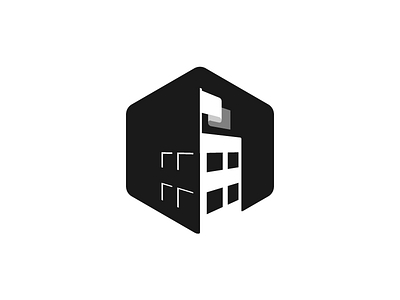 Territory black flag logo logo design negative spacing perspective white