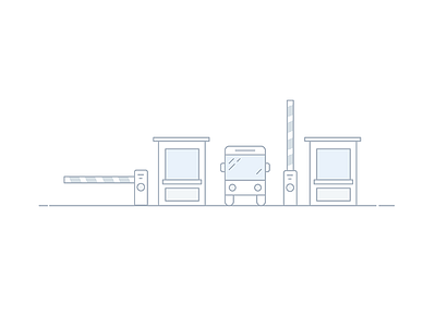 Toll Plaza entry exit illustration plaza toll toolbooth vehicles