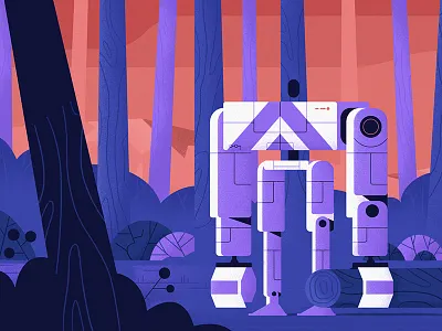 Lumberjack robot character illustration lumberjack motiongraphic recent robot styleframe vector video wip