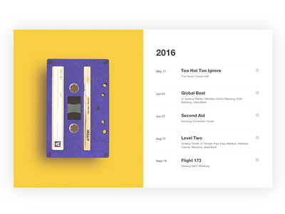 70 - Event Listing c4d cassete clean dailyui event minimal music tape ui