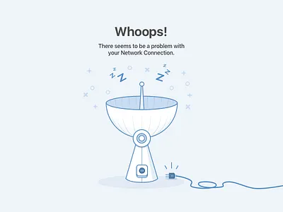 Sad Satelite empty state illustration mac menubar no connection stockmagic ui design