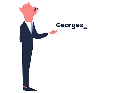 Georges_ animals butler dog georges illustration nestor pig