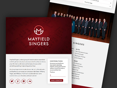 Mayfield Singers Website choir music red site website