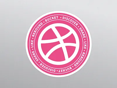 Dribbble sticker circle dribbble mule pink sticker