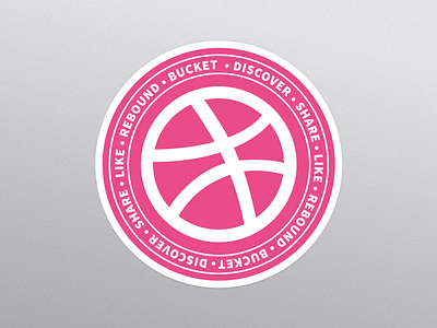 Dribbble sticker circle dribbble mule pink sticker