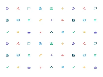 Some Colorful Icons archive chat document icon icon set mail robot stroke ui web