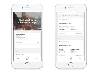 Flight details app flights native travel trips ui