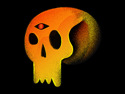 Yellow Skull death demon devil evil eye halloween illustration scary skeleton skull spooky yellow