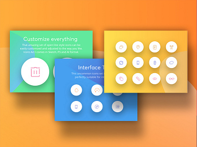 Icons Act. I act amazing crealia exclusive gradient icons line market outline set ui ux