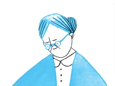 granny blue cyan grandma granny illustration kidlitart people photoshop
