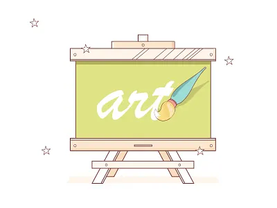 Art Board art board brush canvas drawing easel illustration painting text