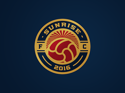 sunrise fc. crest football logo shield soccer sport sunrise