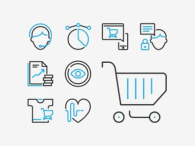 And one more ecommerce finance icons shopping