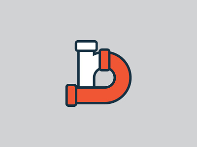 Free flowin' branding d identity illustration logo design pipes plumber plumbing r thick lines