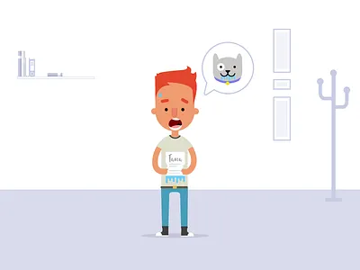 My dog ate my homework! dog homework illustration school