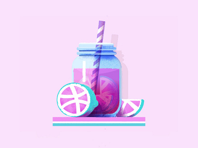 Dribbble Pink Lemonade community dribbble drink lemonade sticker