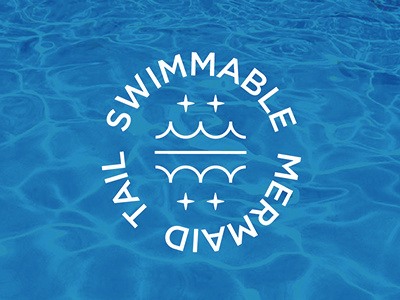 Swimtime crest icon mermaid packaging simple