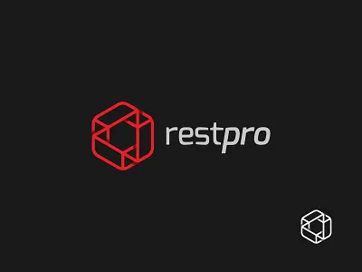 Logo for RestPro brand cycle geometry impossible logo minimal red restaurant software