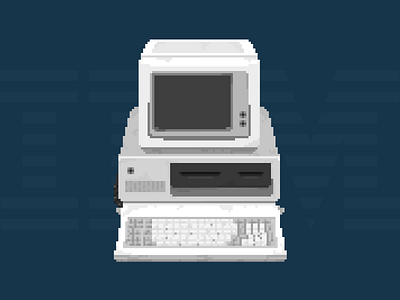 IBM 5150 Illustration (8bit) 8bit desktop ibm ibm 5150 illustration pc pixel pixel art