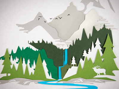 Economic Outlook Cut Paper Ilustration mountains paper