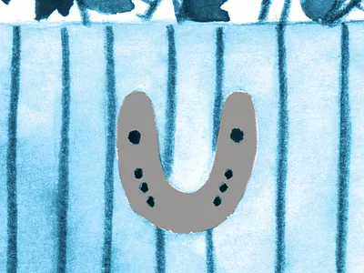 lucky horseshoe blue cyan horseshoe illustration luck lucky photoshop