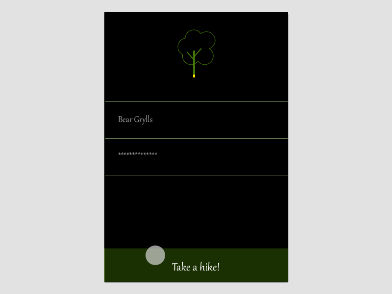 DailyUI 001: Sign in Page: The great outdoors hike outdoors tree