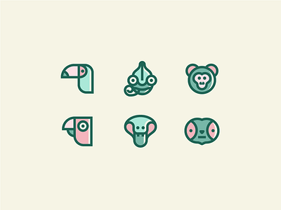 Animals for Flaticon part II animals exotic icon jungle kobra line monkey pack parrot
